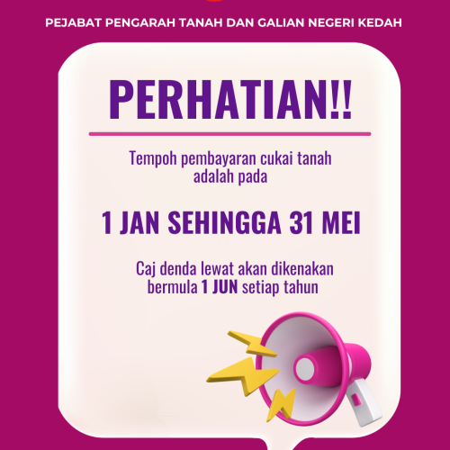 PEMBAYARAN CUKAI TANAH SEBELUM 31 MEI 2026